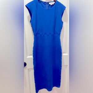 Max Mara cobalt blue sheath dress with light stretch.